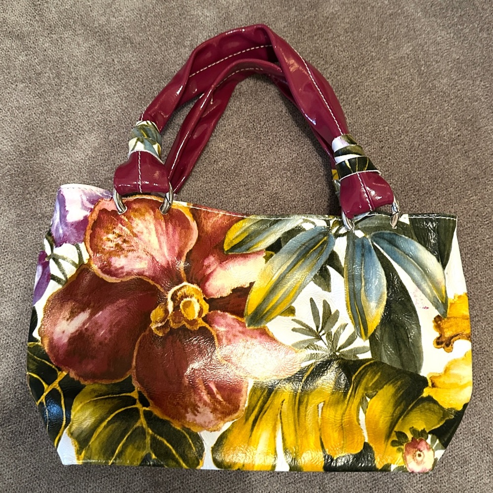 CECCONI PIERO Floral Leather Handbag Made in Italy